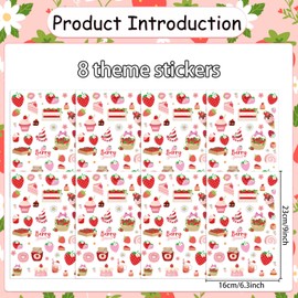 Wxiben Strawberry Party Temporary Tattoos - 200+ Cute Strawberry Tattoos Stickers Gift Berry Sweet Baby Shower Party Favors Supplies Decorations Kids Gifts Girls Boys Berry First Birthday Decor