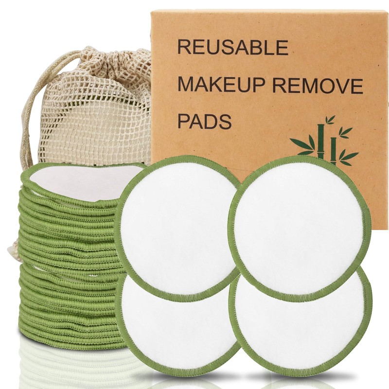 24 Pads Desmaquillantes Reutilizables, Algodones Desmaquillantes Suave