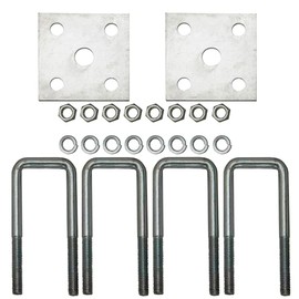 Extreme Max 3006.7061 Single Axle Galvanized U-Bolt Kit for Mounting Boat Trailer Leaf Springs for 2" x 3" Axle - 6-1/4" Long