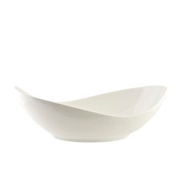 10 Strawberry Street Whittier 9.5"/8.5 Oz Canoe Bowl, Set of 3, White