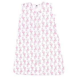 Hudson Baby Unisex Baby Cotton Sleeveless Wearable Sleeping Bag, Sack, Blanket, Flamingo, 18-24 Months