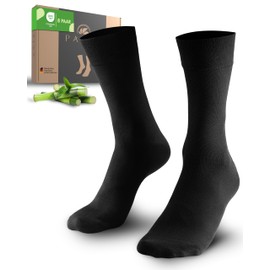 PAIXX Premium Bamboo Socks Men 43-46 & 39-42 - 4/8 Pairs Black - Anti-Sweat, Antibacterial, Breathable Socks Against Sweaty Feet, Pack of 8