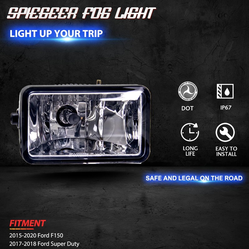 SPIEGEER Fog Lights for 2015 2016 2017 2018 2019 2020