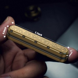 B-Qtech EDC Metal Fidget Slider, Fidget Spinner Toys Metal Slider Push Rod Decompression Card, Sensory Toy for Autism and Hyperactivity Disorder, Adult Office Desk Toy