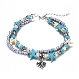 Philip Jones Synthetic Turquoise Beach Anklet