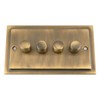 Mains LED Light Dimmer Switch 250W 4 Gang - Victorian