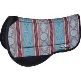 REINSMAN Contoured Trail Pad with Breathable Non-Slip Tacky Too Bottom - Comfortable Durable Shock-Absorbing Stain & UV Resistant 30" L x 34" D Horse Saddle Pad with Spine Relief Channel - Diablo Teal