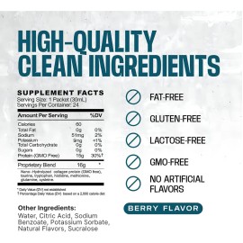 Protena de Colgeno Frogfuel Power Protein 1 oz paquete de 24 - Disparo completo de protenas protena de colgeno alimentado con pasto nano-hidrolizado  