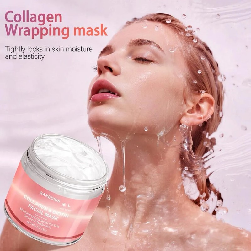 Mascarilla Facial Antiarrugas Colágeno Ácido