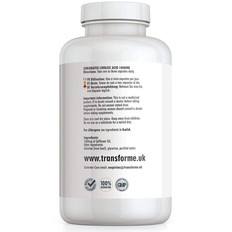 CLA 1000mg 360 Capsules, CLA in Cold Pressed Safflower Oil