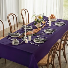 MYSKY HOME Table Cloth 60x120 Inch Purple Tablecloth for 8 Foot Table Washable Polyester Rectangle Tablecloth for Buffet Table, Parties, Holiday Dinner, Wedding
