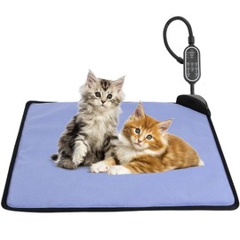 Rasfalo Cat Heating Pad & Dog Heating Pad, 3 Timer and 3 Level Temperature Smart Sensor Electric Pet Heating Pad with Chew Resistant Cord, Indoor Outdoor Warm Heated Bed for Dogs Cats -17.7x17.7