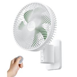 8.5-Inch Quiet Wall-Mounted Oscillation Fan with Remote & Timer, 4-Speed Adjustable for Small Bathrooms, Indoor Bedroom Cooling for RV, Adjustable Tilt, 5.92 ft Cord, Garage Cooling Fan for Home