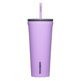 Corkcicle Corkcicle Cold Cup Insulated Tumbler with Lid and Straw, Sun-Soaked Lilac, 24 oz C Reusable Water Bottle Keeps Beverages Cold for 12hrs, Hot 5hrs C Cupholder Friendly Tumbler, Lid for Flexible Sipping
