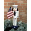 Santa's Workshop 70557 Navy Nutcracker with Flag, 14", Multi