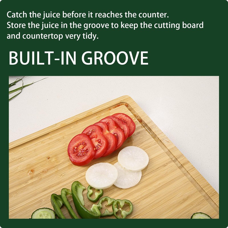 GarveeHome 24 in Extra Large Bamboo Cutting Board for Kitchen,