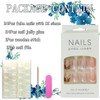 24Pcs Glossy White Press on Nails Square Short Full Cover