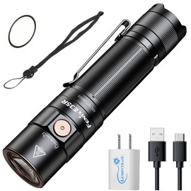 Lumintrail Fenix E35R EDC Flashlight, 3100 Lumens USB Rechargeable LED Flashlight with 5100 mAh Battery, 6 Lighting Modes, with a Wall Plug