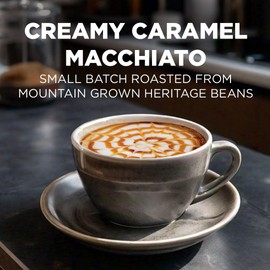 Intelligent Blends Caramel Macchiato Coffee Pods, 100ct. Solar Energy Produced Recyclable Single Serve Caramel Flavored Coffee Pods - 100% Arabica Coffee California Roasted, KCup Compatible