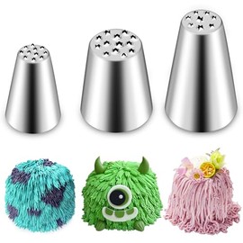 Suuker Juego de 3 piezas de puntas de tubería de hierba, puntas para decorar pasteles, puntas para glaseado y decoración de cupcakes, pasteles, galletas y decoración (233 234 29)