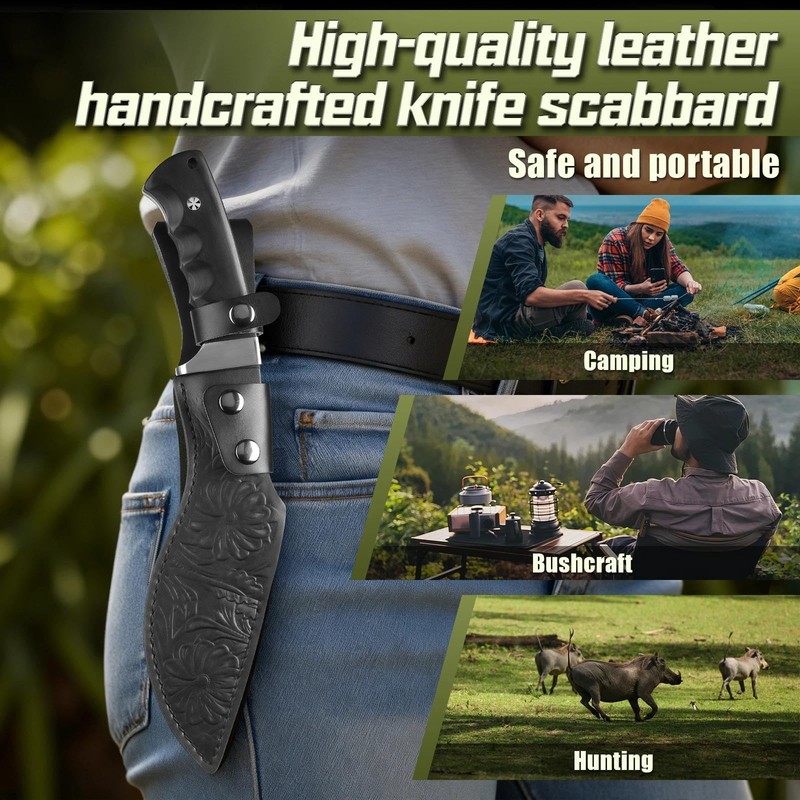 Purple Dragon Kukri Knife with Sheath - Heavy Duty Fixed
