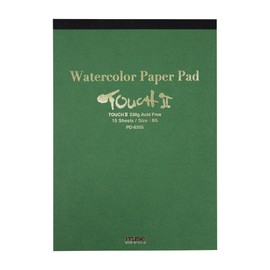 Create Muse PD-6355 Watercolor Paper Touch II Pad, B5, 8.1 oz (230 g), White, Pack of 15