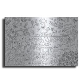 Luxe Metal Art 'Coloring Book Town' by Luxe Portfolio, Metal Wall Art, 24"x16"