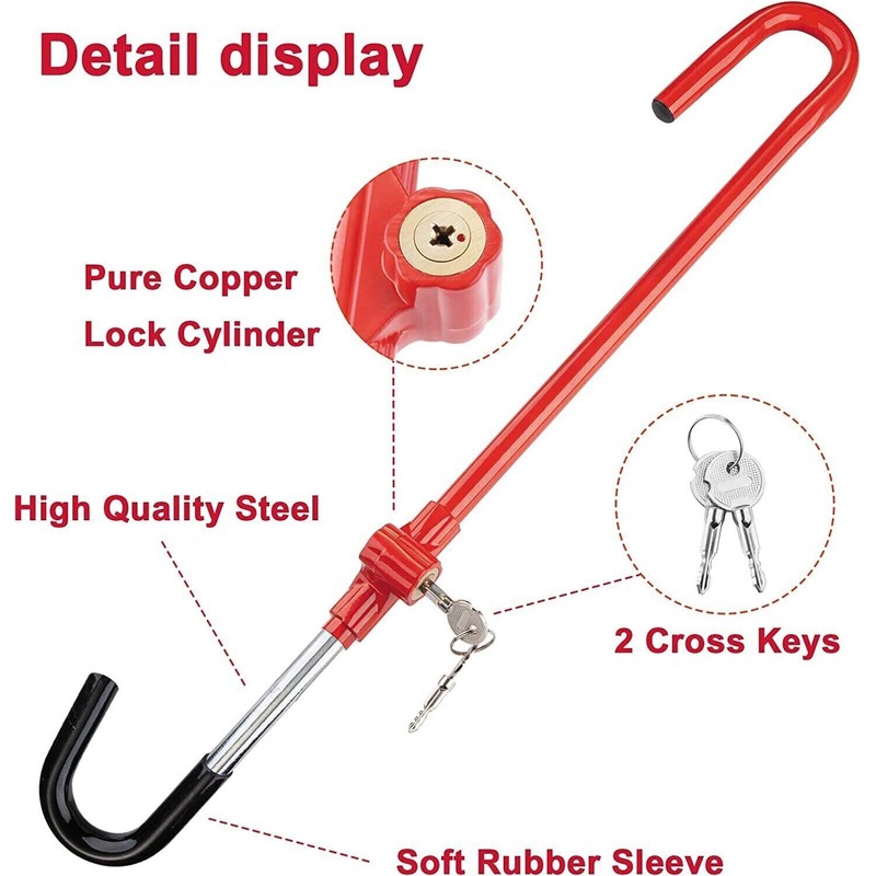 Cartman Steering Wheel Brake Lock, Vehicle Anti-Theft Security Brake Pedal