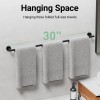 IOQ 30" Matte Black Towel Bar, Towel Rack for Bathroom