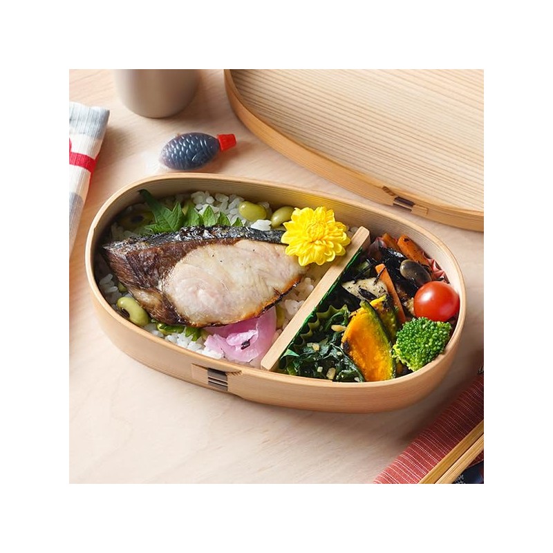 栗久　手作り大館曲げわっぱ　弁当箱（小判型・スリム）