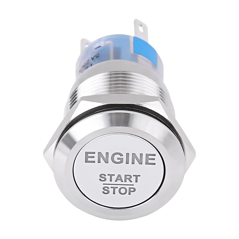 QANYEGN Push Button Start Switch, Engine Start Button, 12V White