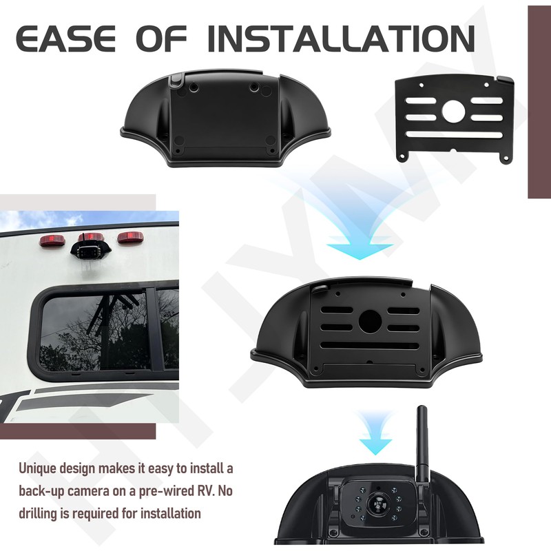 Universal Backup Camera Bracket Adapter & FRCBRKT-BL Mounting Bracket