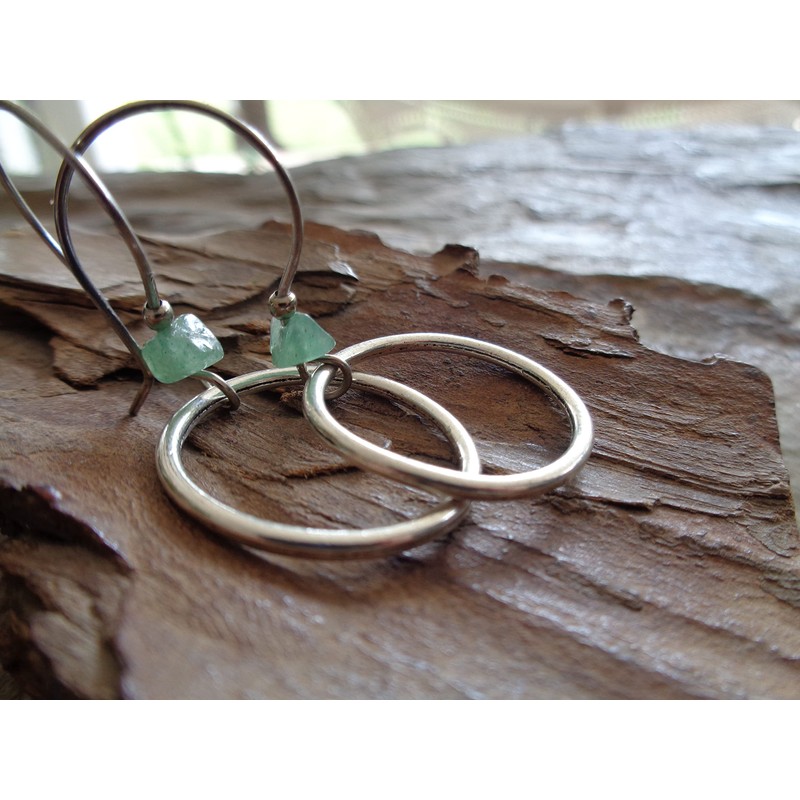 ✿ ETHNO RING & GRÜNER STEIN ✿ Boho Ohrringe