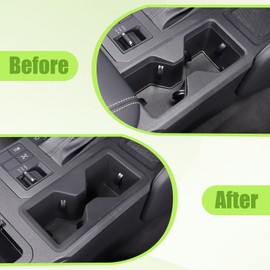 Car Center Console Cup Holder Insert Accessories Compatible with Toyota Land Cruiser Prado 250 J250 LC250 2024 2025,TPE Front Seat Water Cup Holder Inserts Storage Cup Holder Kit