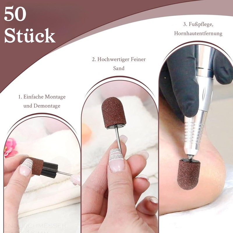Nail Art Sanding Cap Set - 50 Sanding Belts for