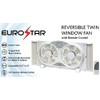 EUROSTAR Twin Window Fan, White, 37"