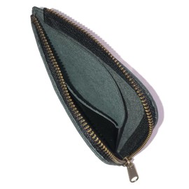 [Leather Workshop Sato] Thin Wallet, L-Shaped Zipper Wallet, Genuine Leather, Leather, Mini Wallet, Compact Wallet, Small Wallet, Bifold Coin Case, Coin Purse, Men's, Women's, Made in Japan, Black