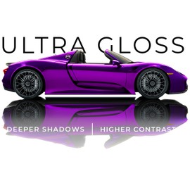 VViViD+ Ultra Gloss Candy Purple Vinyl Car Wrap Premium Paint Replacement Film Roll with Nano Air Release Technology, Stretchable Protective Cap Liner, Self Adhesive (1.5ft x 5ft)