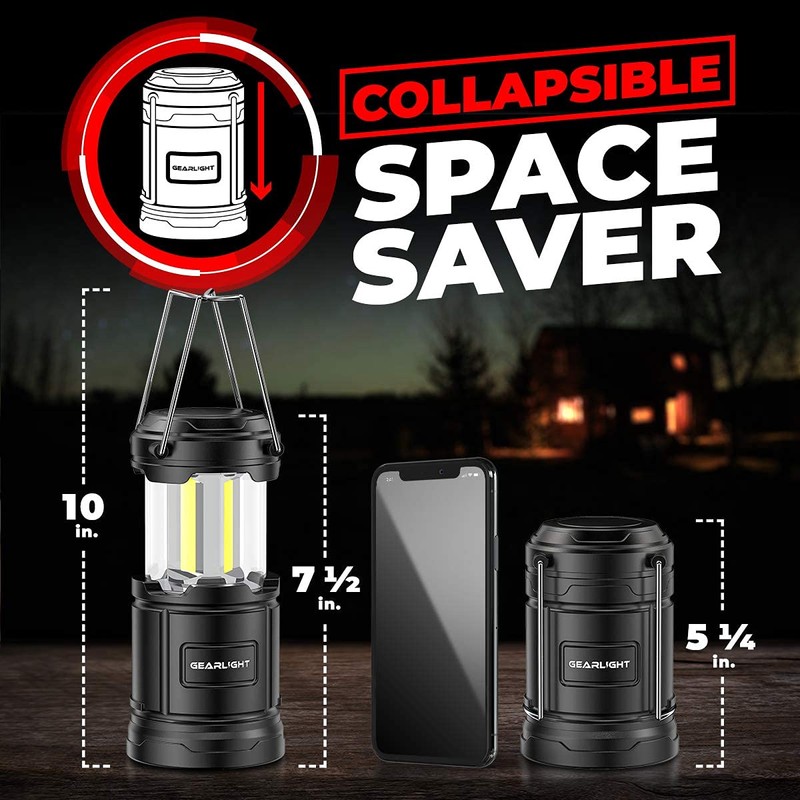 GearLight Camping Lantern - 2 Portable LED Battery Powered Lantern