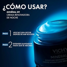 Vichy Minral 89 Crema Recuperadora De Noche con Melatonina Pura 50ml Para Todo Tipo De Piel Uso Antes de Dormir                                       