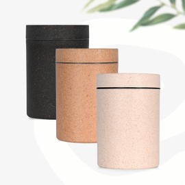 Eha Earth Friendly Canister with Air Tight Lid | Food Storage Container Jars Set of 3 | Microwave Safe | Made with Rice Husk and Bamboo Fibers | 23 oz (Pack of 3,Multicolor)