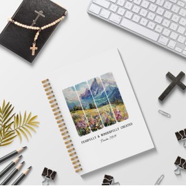 Poecinvi Boho Floral Christian Notebook Journals for Women, Fearfully and Wonderfully Made Prayer Bible Journal for Woman, Christian Gifts for Women Faith, Bible Verse Spiral Notebook 5.5x8.3 Inch