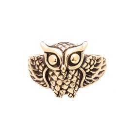 Windalf Bohemian Ring Amira 14 mm Owls Lucky Ring Power Animal Bronze, Bronze
