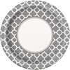 Unique Party 38755 - 23cm Silver Quatrefoil Party Plates, Pack