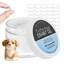 7.05 Oz Museum Gel Kit with 40 Pcs Sticky Tack for Antiques, Glass, Ceramics & Action Figures Includes Removable Museum Putty Clear Removable- Premium Clear Wax