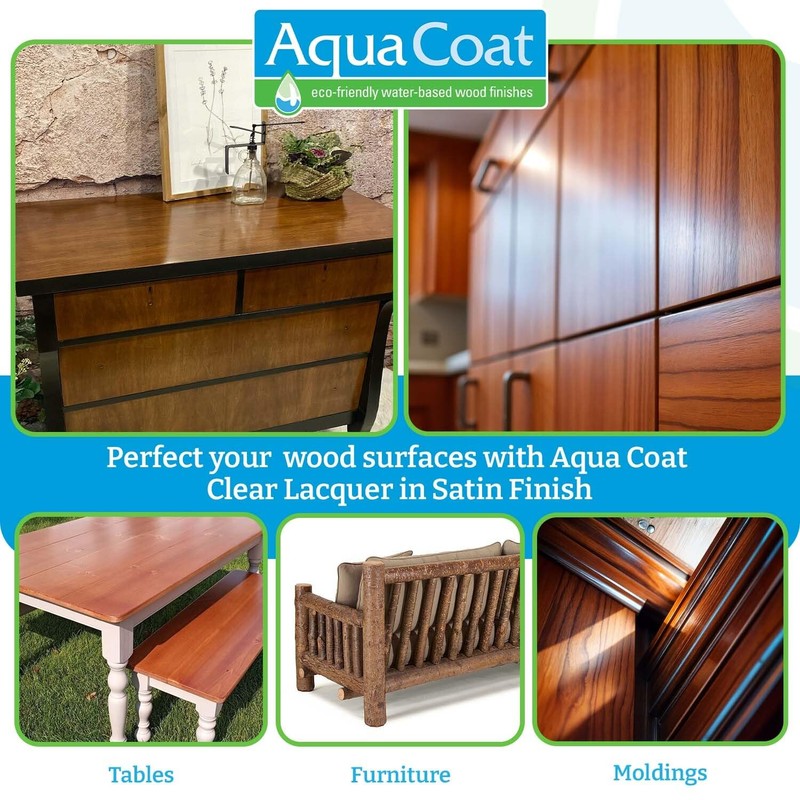 Aqua Coat Clear Lacquer in Satin Finish - Premium Water-Based