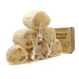 Esponjas exfoliantes corporales de lufa natural (paquete de 6 unidades), lufa real, revela la belleza natural de tu piel