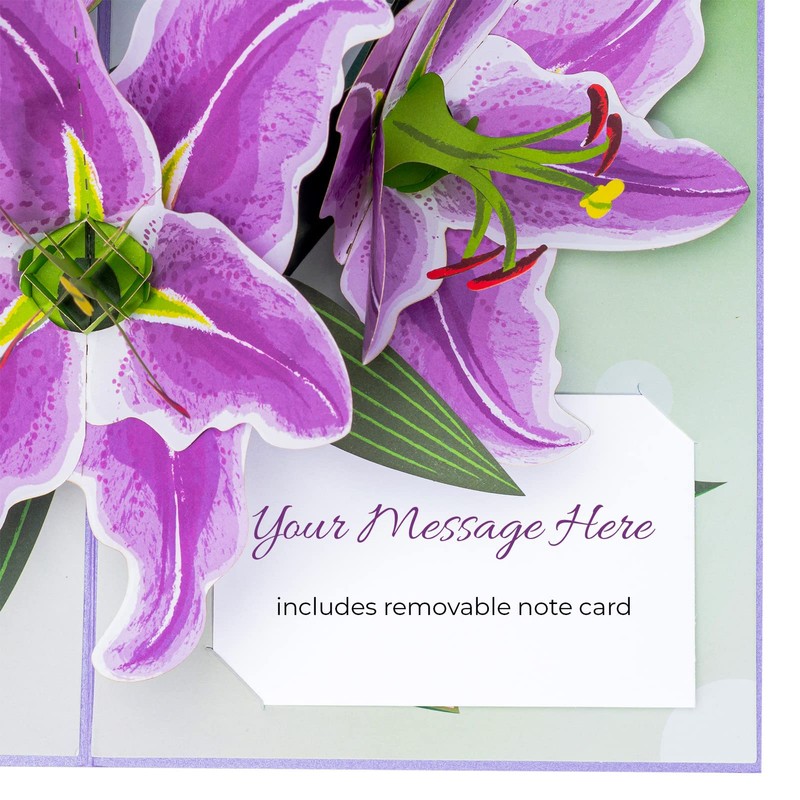 Paper Love 3D Pop Up Card, Purple Lilies, For Mothers