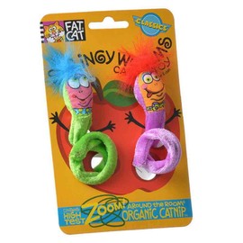 Bamboo FAT CAT 650037 Classic Springy Worms Cat Toy -  1 pack 2 count