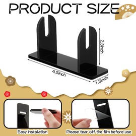 Roowest 2 Pcs Acrylic Fan Display Stand Folding Japanese Chinese Hand Fan Stand Easel Foldable Handheld Display Base Organizer (Black)